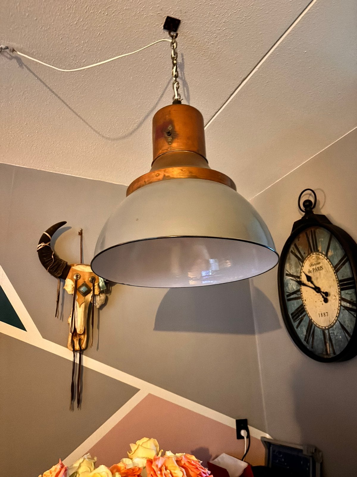 Industriële lamp, mijnlamp, Overige materialen, Gebruikt, 50 tot 75 cm, Ophalen of Verzenden