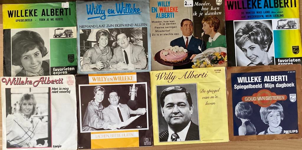 WILLEKE EN WILLY ALBERTI. 10 x, Cd's en Dvd's, Vinyl | Nederlandstalig, Ophalen of Verzenden, Gebruikt, 7 inch, Levenslied of Smartlap