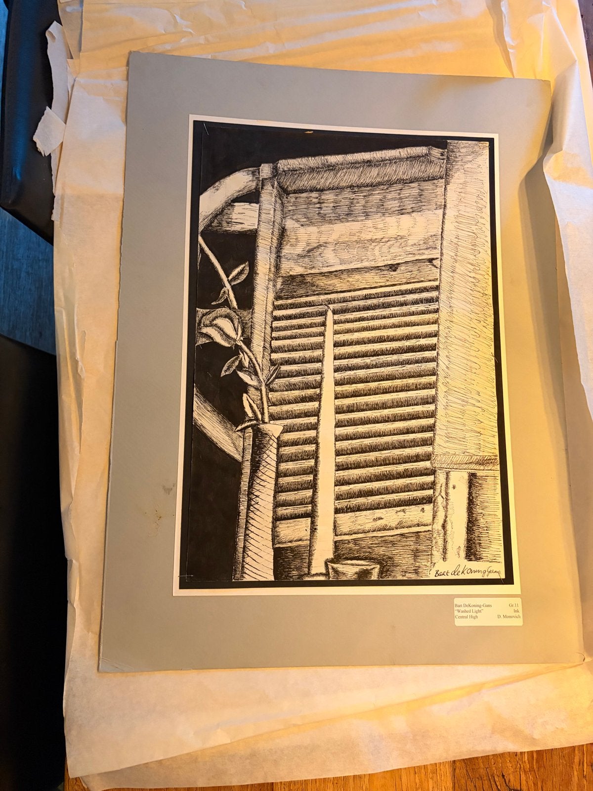 Klein schilderij/tekening, Ophalen, Tekening, Pentekening, Gesigneerd