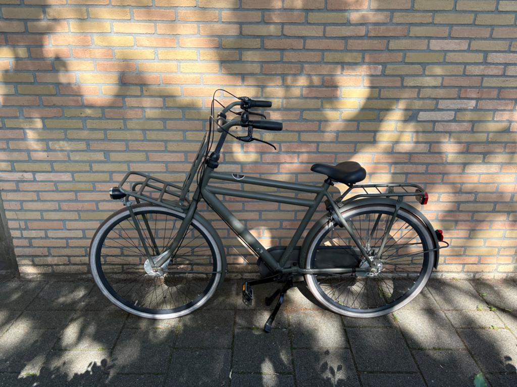 Cortina jongens heren fiets legergroen, Gebruikt, Versnellingen, 49 tot 53 cm, Trommelrem