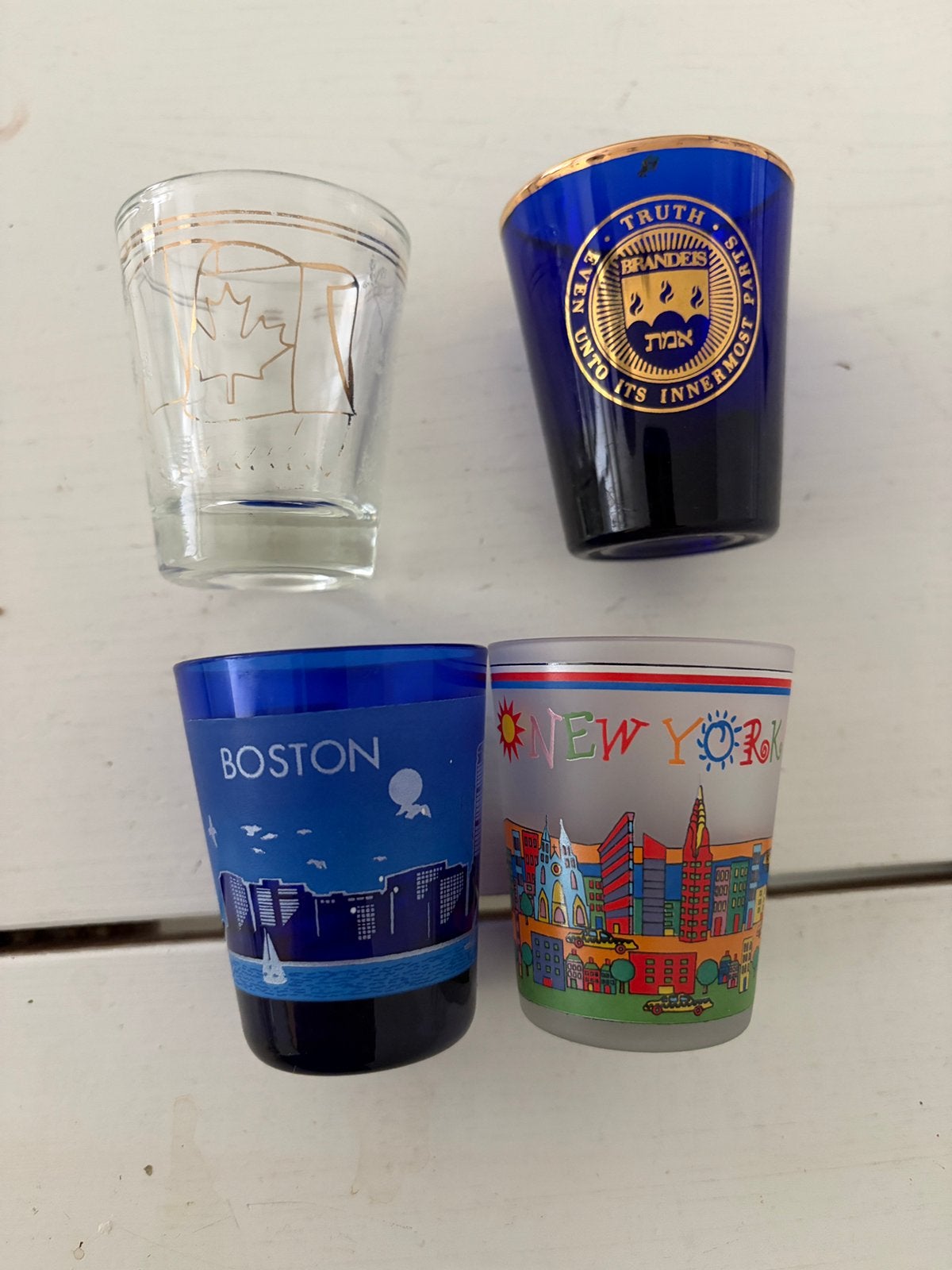 Set van 4 diverse shotglaasjes, Ophalen of Verzenden
