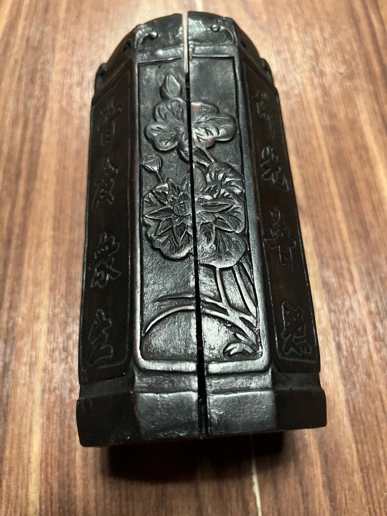 Antiek Boeddha Houtsnijwerk - Draagbaar Altaar, Ophalen, Minder dan 20 cm, Handgemaakt, Beeld