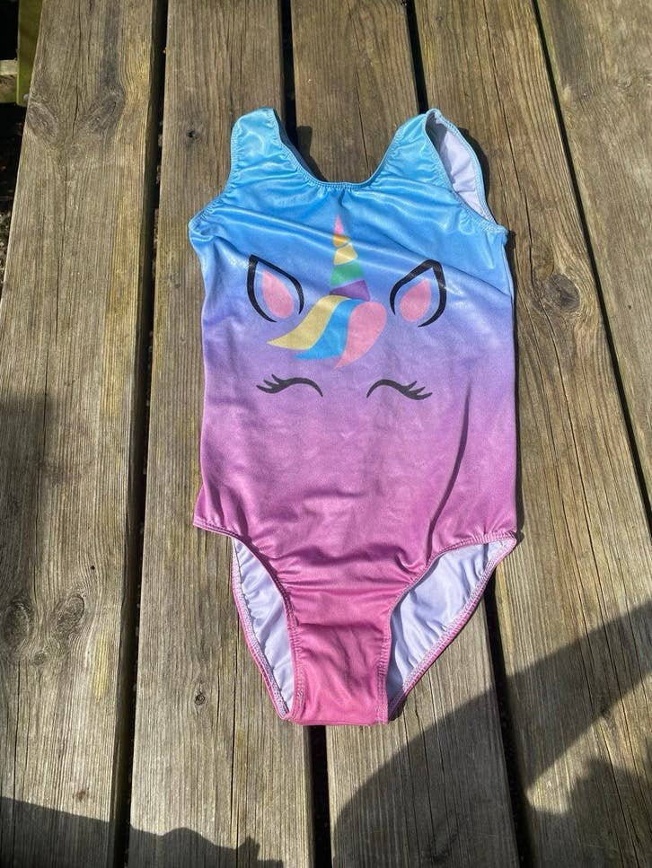 Unicorn turnpak Licht Blauw Paars Roze, Ophalen, Gebruikt, Turnpak(je)