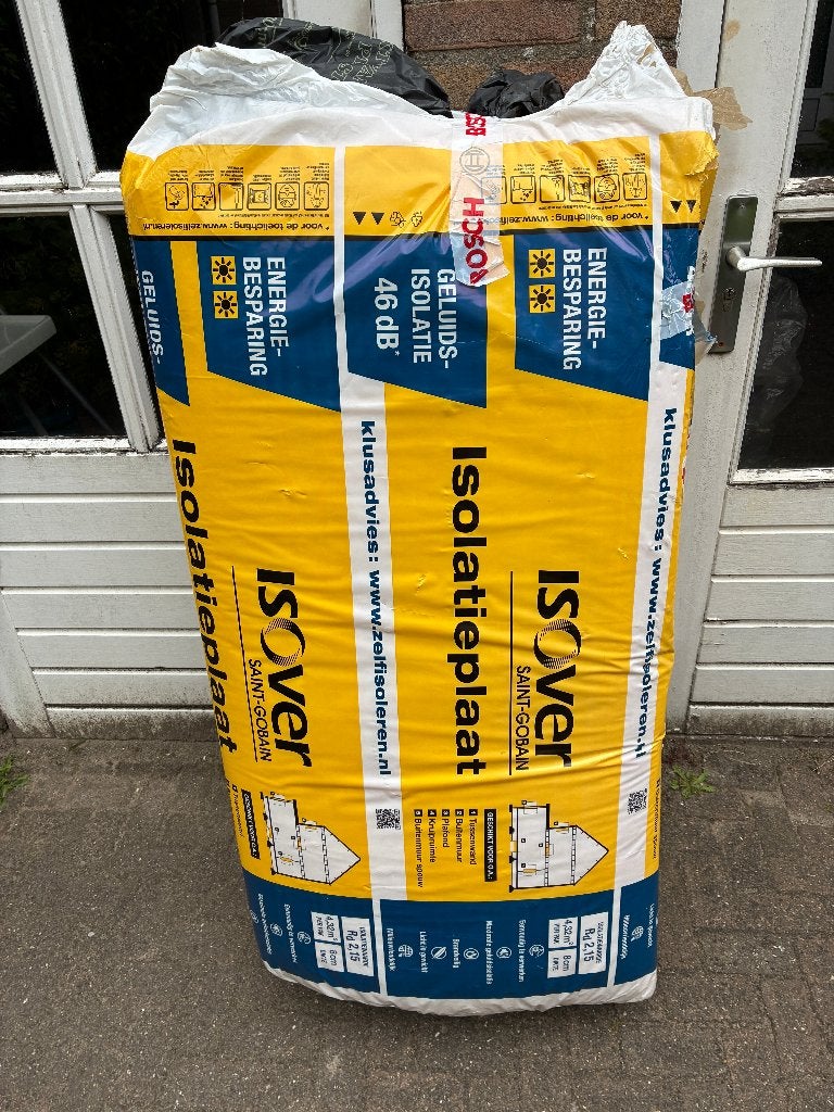 ISOver glaswol platen 8cm dik, Doe-het-zelf en Verbouw, Isolatie en Afdichting, Ophalen, 4 tot 8 cm, Dakisolatie, Nieuw