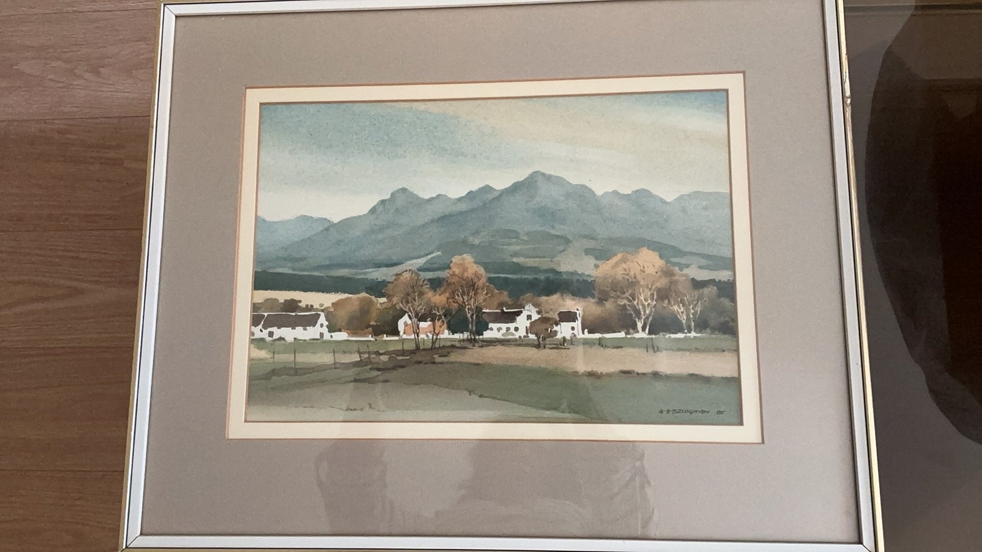 Aquarel Along The Lynedoch Road AH Bridgman uit Ierland, Antiek en Kunst, Kunst | Schilderijen | Klassiek, Ophalen, Gedateerd