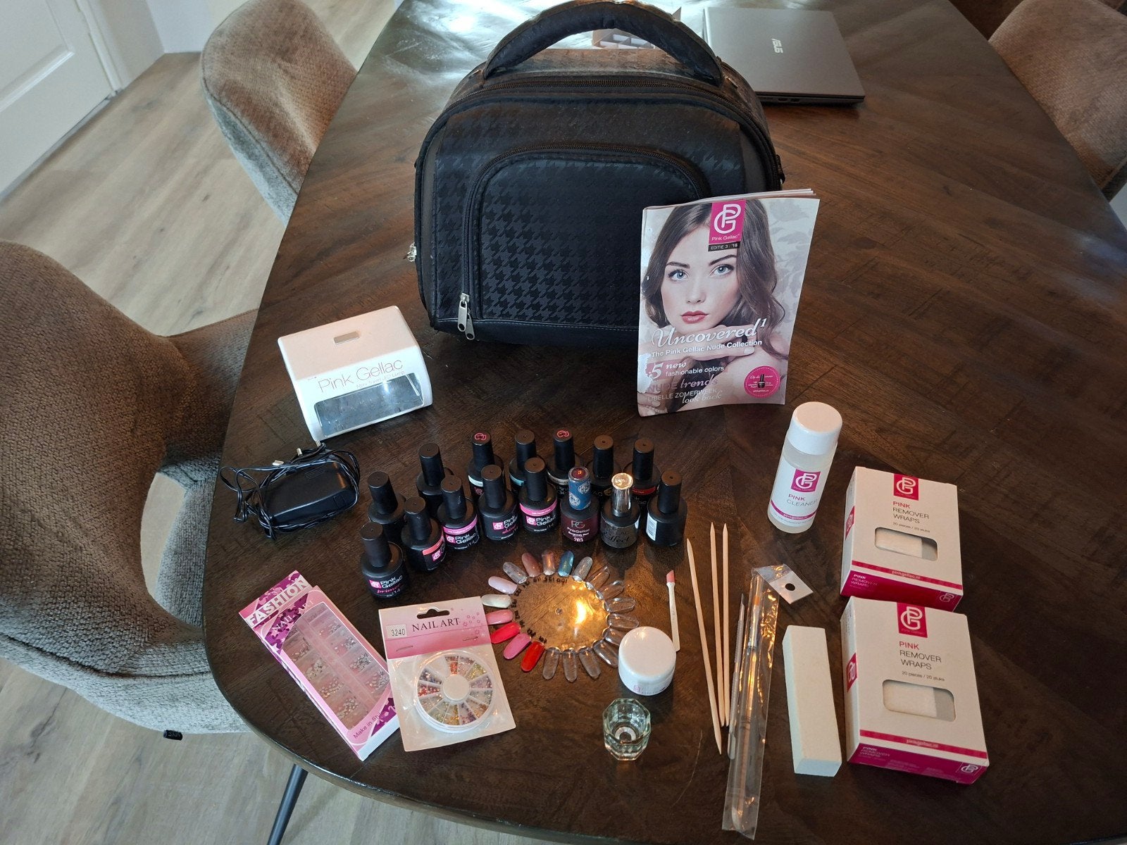 pink gellak set, Ophalen of Verzenden, Gebruikt, Handen en Nagels