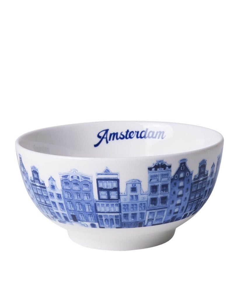Heinen Delfts Blauw kommen Amsterdam 10 cm set 2, Huis en Inrichting, Overige merken, Ophalen of Verzenden, Kom(men), Delftsblauw