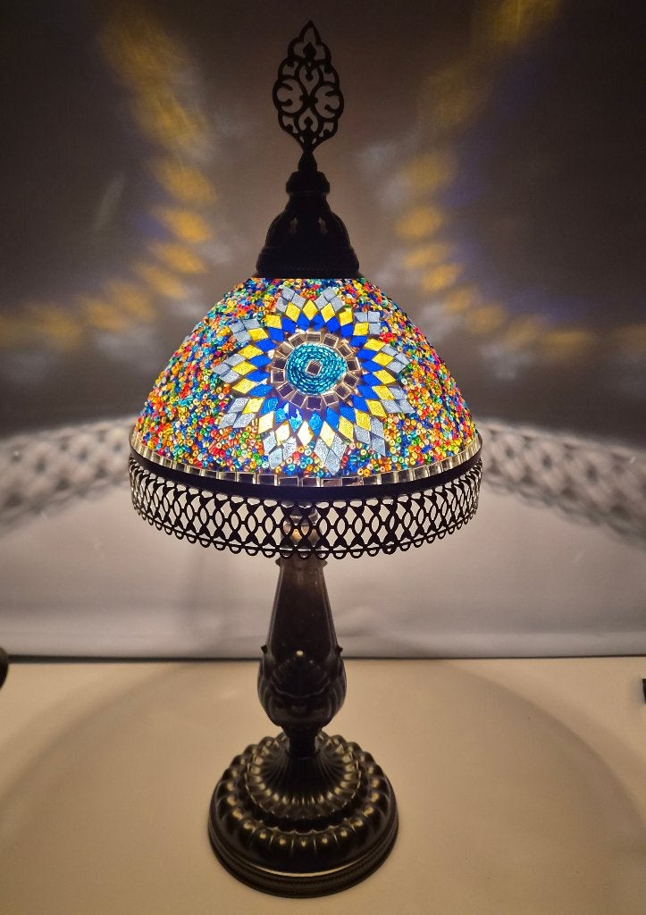 Mozaïek tafellamp (Tyffany style), Ophalen, E14 (klein), Glas, Goretti