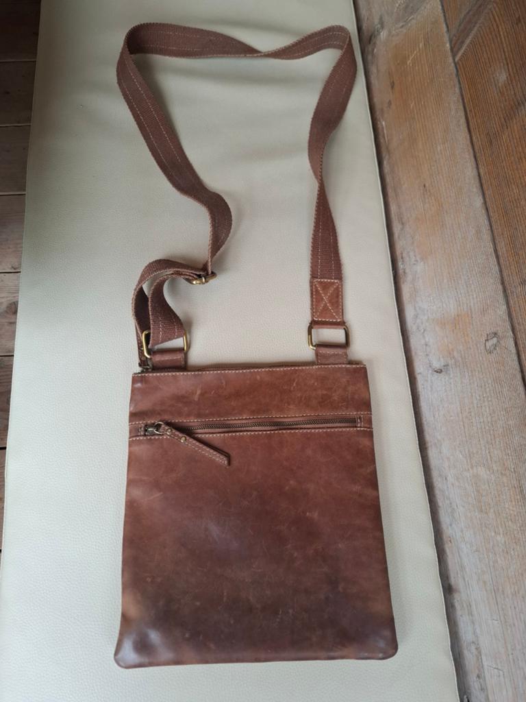 Leren schoudertasje Mayfair Trunk Company, Sieraden, Tassen en Uiterlijk, Tassen | Schoudertassen, Overige merken, Gebruikt, Bruin