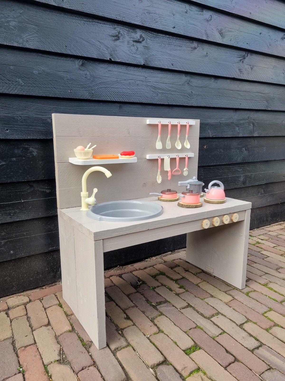 Leuke steigerhouten buitenkeuken voor kinderen, Ophalen, Nieuw, Hout, Speelkeuken-accessoire