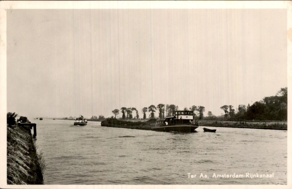 Binnenschip - Varend op kanaal, Ophalen of Verzenden, 1940 tot 1960, Gelopen, Utrecht