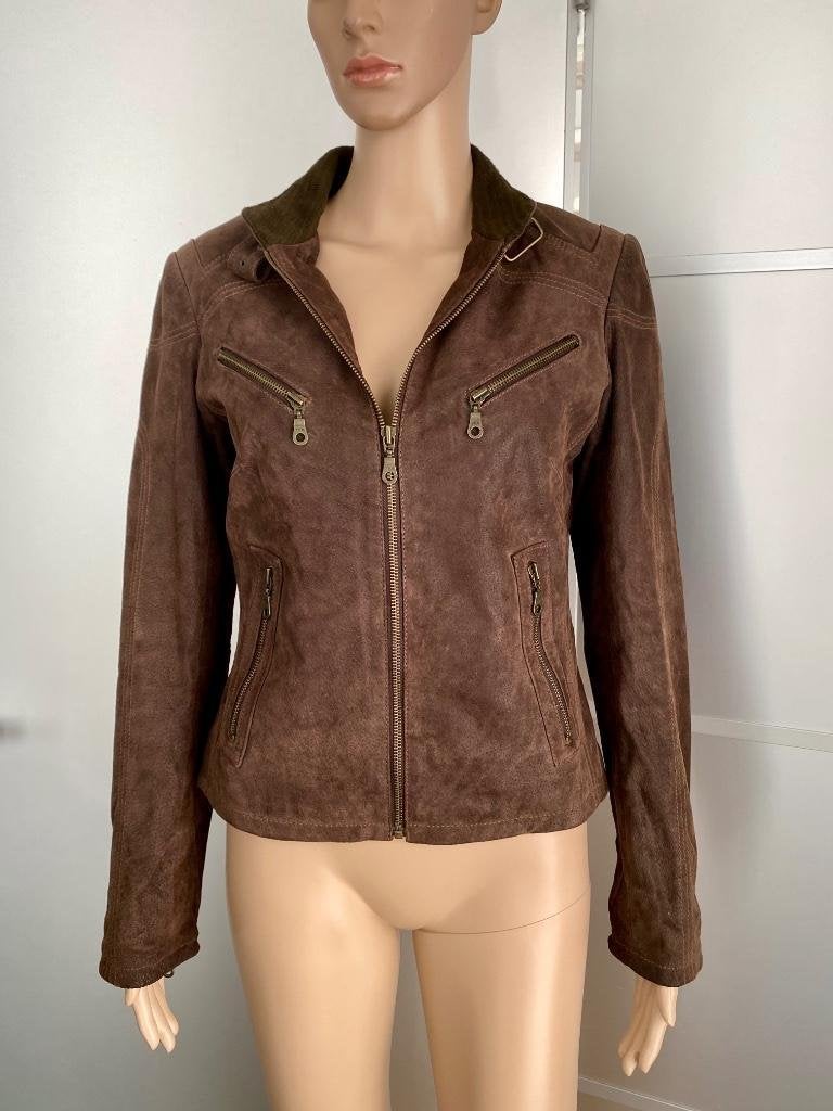 H639 Echt-leren jas maat 36=S winterjas jack winter jasje, Kleding | Dames, Jassen | Winter, Bruin, Ophalen of Verzenden, Zo goed als nieuw