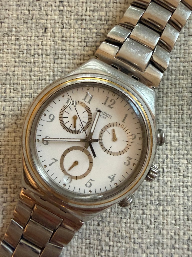 Swatch Irony Chronograph "Secret Agent" 1998 Sport Watch, Ophalen of Verzenden, Gebruikt, Android, Swatch