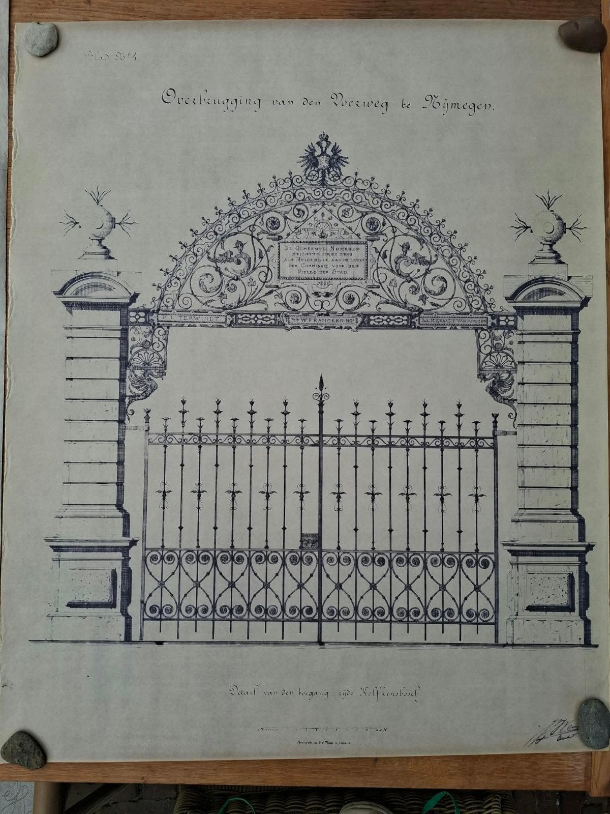 Historische bouwtekeningen Nijmegen poort Bruggen en toren, Ophalen of Verzenden, Gelezen, Overige onderwerpen