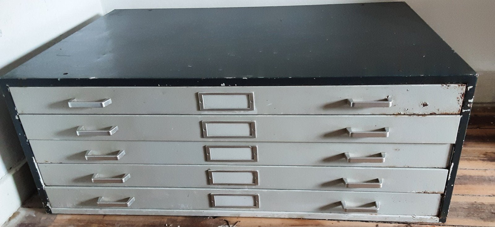 Vintage metalen archiefkast met 5 laden, Ophalen, Gebruikt, 50 tot 100 cm, Minder dan 100 cm