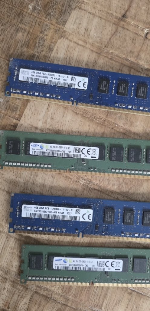 16GB DDR3 1600 PC3-12800 4x 4GB Hynix en Samsung, Gebruikt, DDR3, Ophalen of Verzenden, Desktop