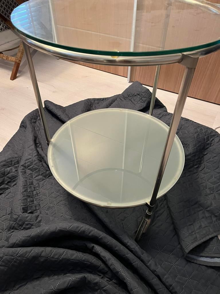 Ikea vintage Strind bijzettafel, Huis en Inrichting, Tafels | Bijzettafels, Minder dan 55 cm, Rond, Glas, Ophalen