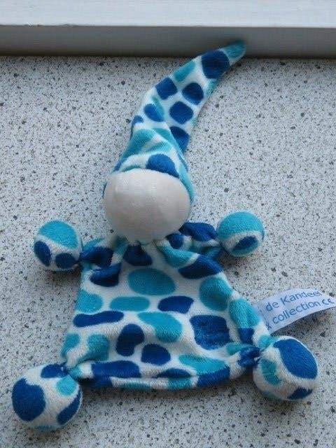 Spookje spookpopje knuffelpopje De Kandeel blauw wit velours, Overige typen, Blauw, Ophalen of Verzenden, Zo goed als nieuw