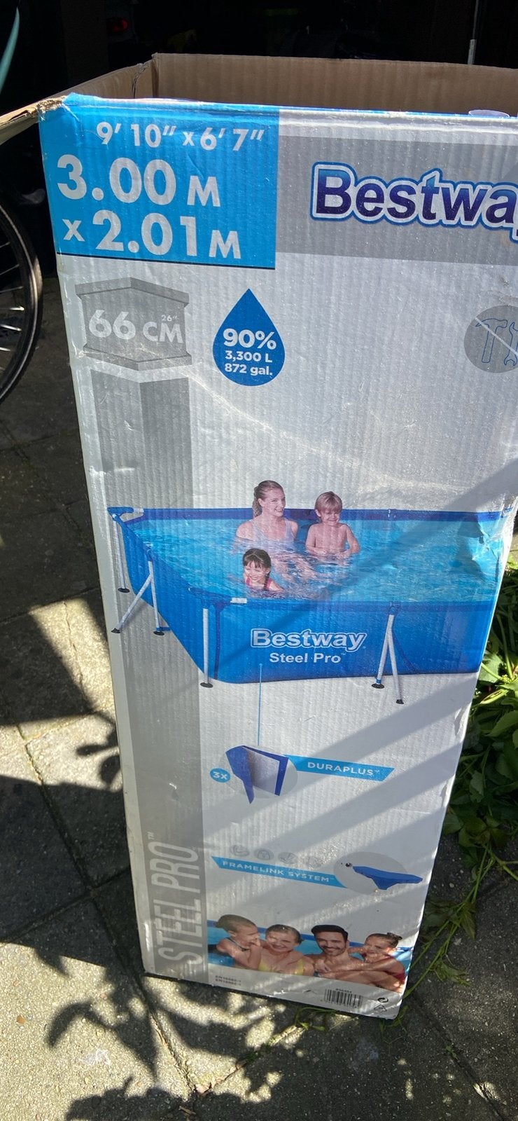 Bestway zwembad 3.00x2.00, Ophalen, Opzetzwembad, Rechthoekig, Minder dan 80 cm