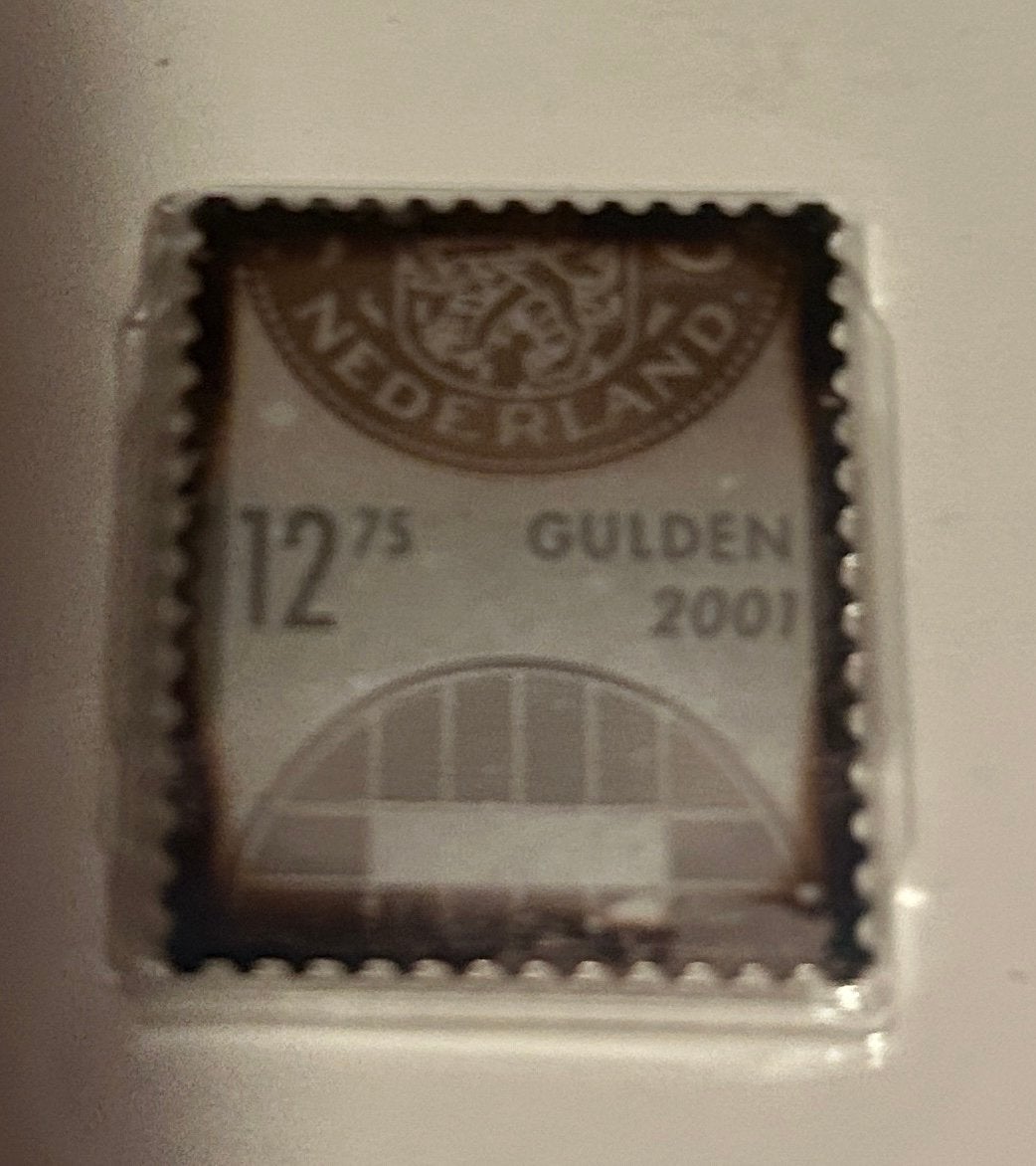 130 Zilveren Postzegel Nederland 12.75 Gulden 2001 PTT Post, Postzegels en Munten, Ophalen of Verzenden, Na 1940, Postfris
