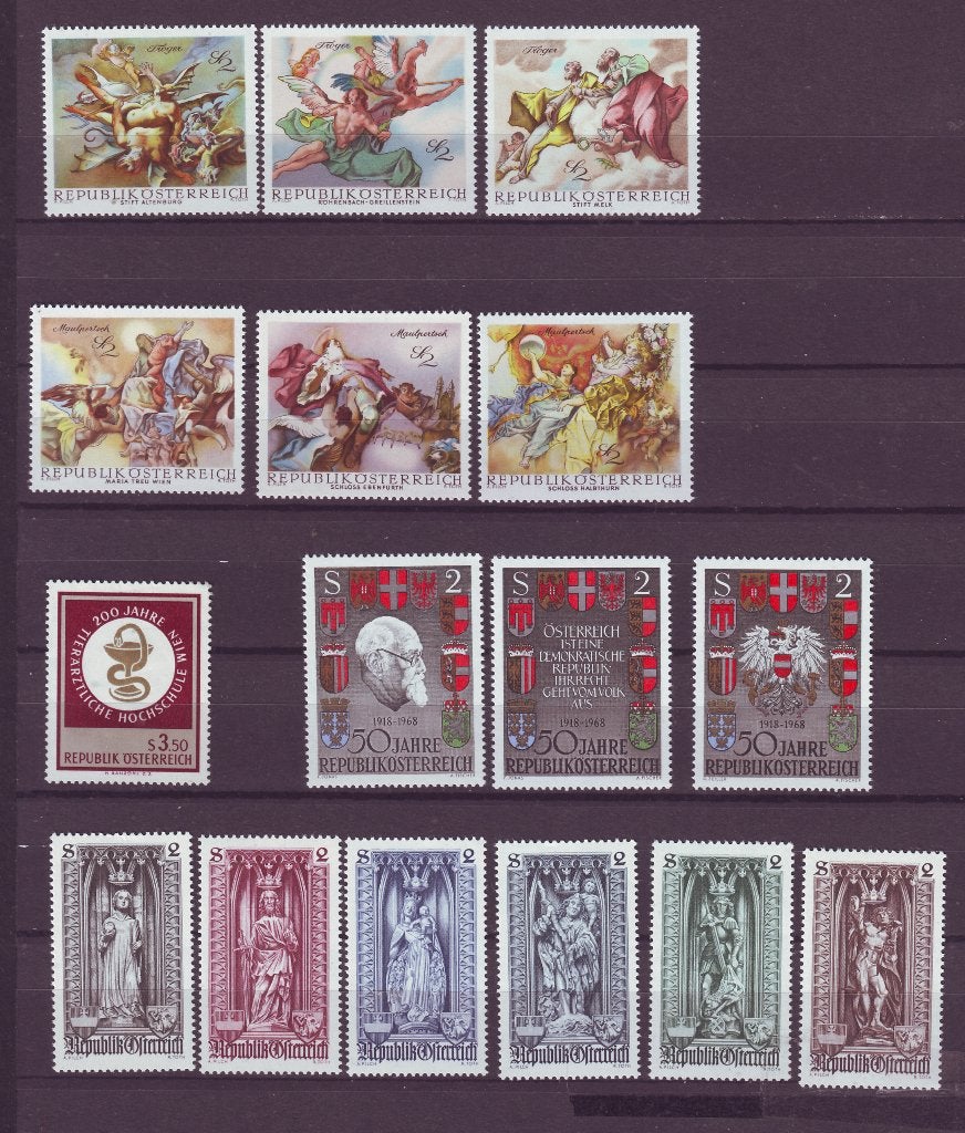 Oostenrijk** postfriszegels van 1968 vlgs scan, Postzegels en Munten, Postzegels | Europa | Overig, Ophalen of Verzenden, Overige landen