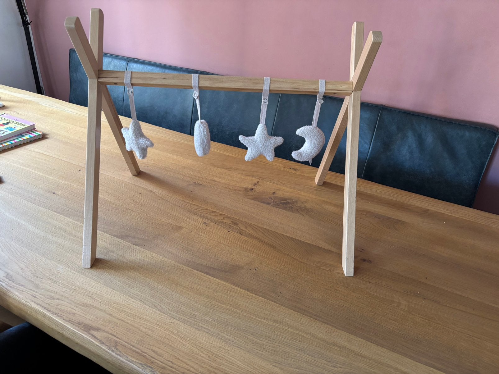 Babygym hout met pluche, Ophalen, Zo goed als nieuw, Babygym