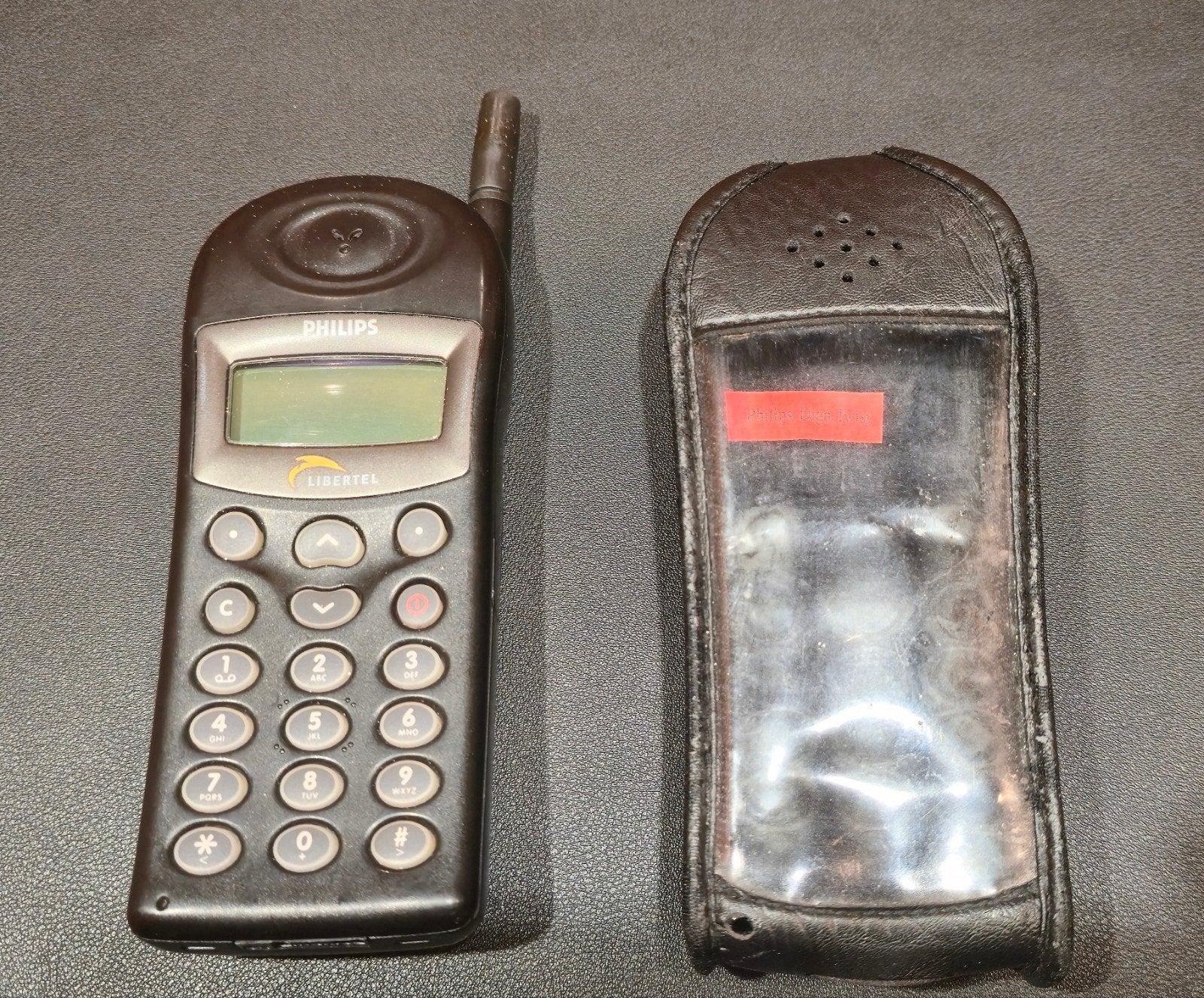 Vintage Philips Diga (TCD308) mobiele telefoon, Gebruikt, Geen camera, Zwart, Fysiek toetsenbord