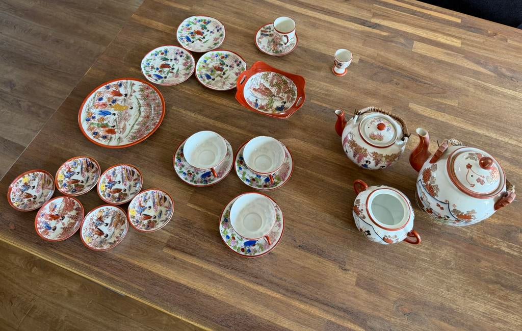 Leuk vintage chinees servies circa 75 jaar oud, Antiek en Kunst, Ophalen