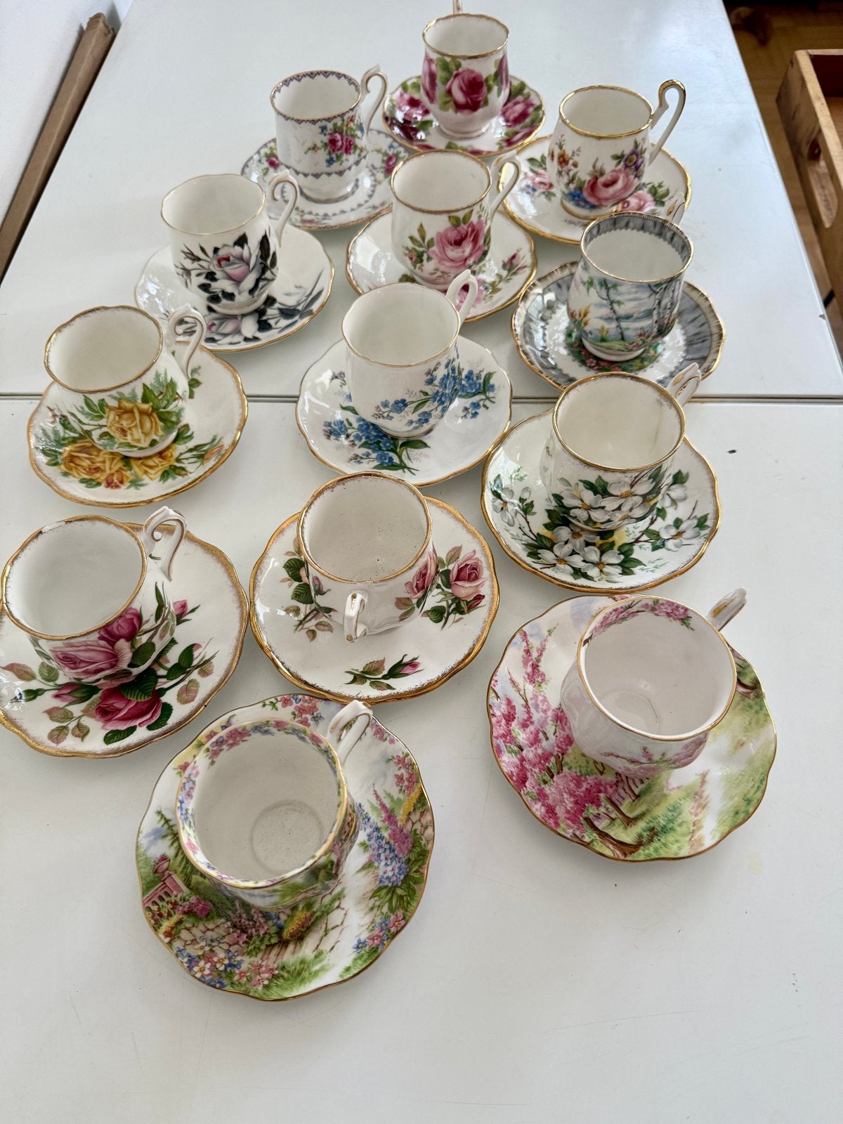 Collectie mooie vintage Royal Albert  kop en schotels, Ophalen of Verzenden