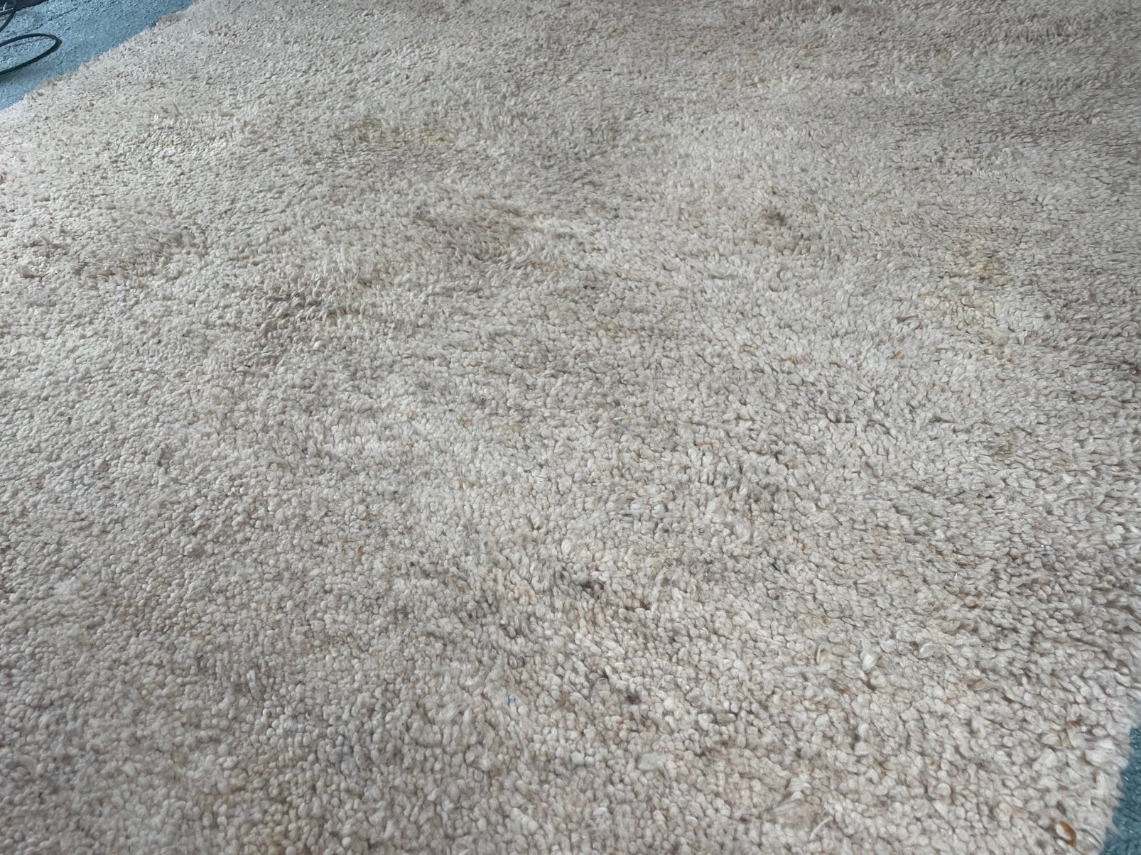 Tapijt Berber orineel, goede staat, ecru, Berber wollen kleed, Wit, 150 tot 200 cm, 200 cm of meer