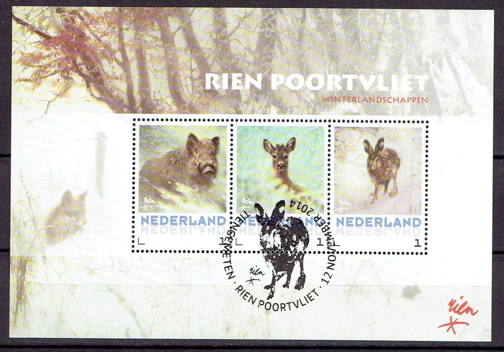 Nederland - blokje Rien Poortvliet, Postzegels en Munten, Verzenden, Na 1940, Gestempeld