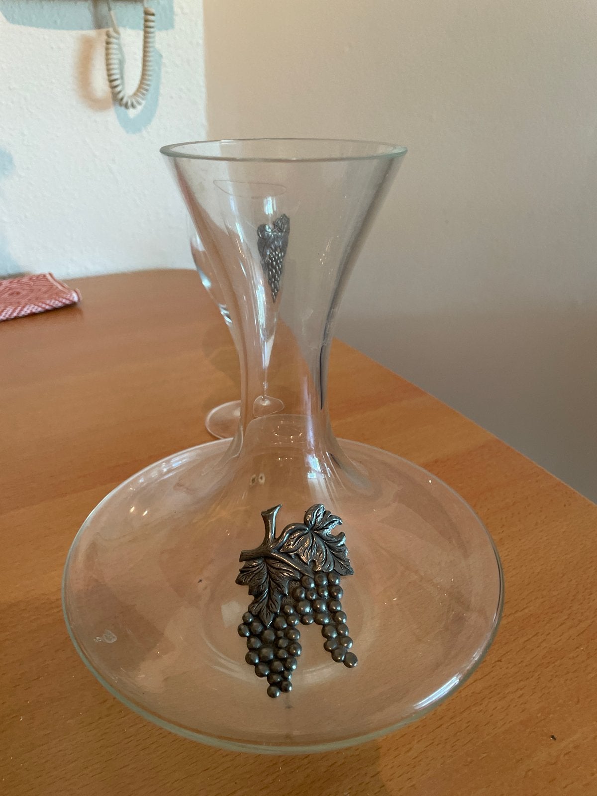 Wijnkaraf en glazen set met druivenmotief, Overige kleuren, 50 tot 75 cm, Ophalen of Verzenden, Glas