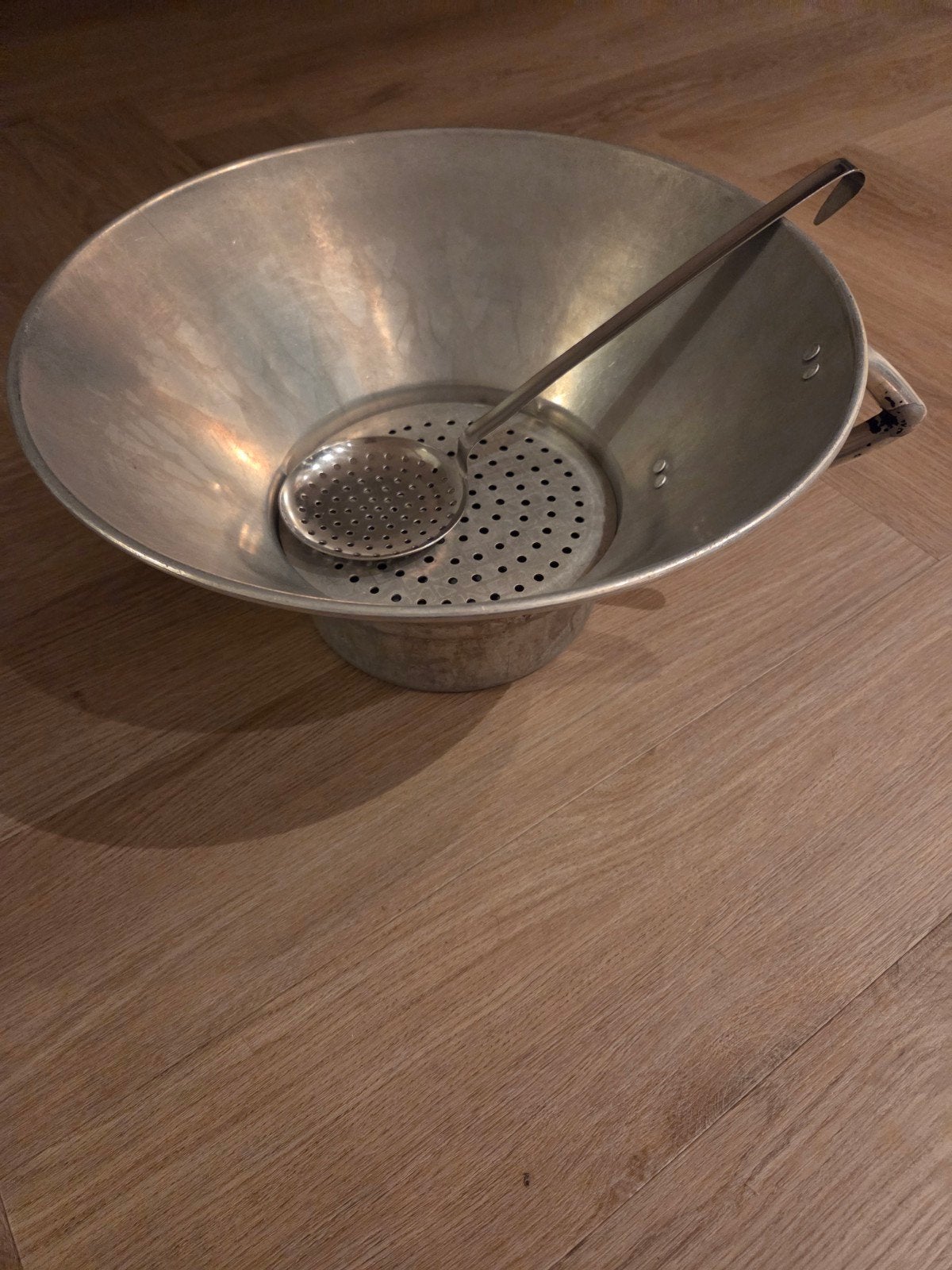 Frituurvergiet Aluminium - Friet Lekbak met uitneembare zeef, Zilver, Ophalen of Verzenden, Metaal, Overige merken