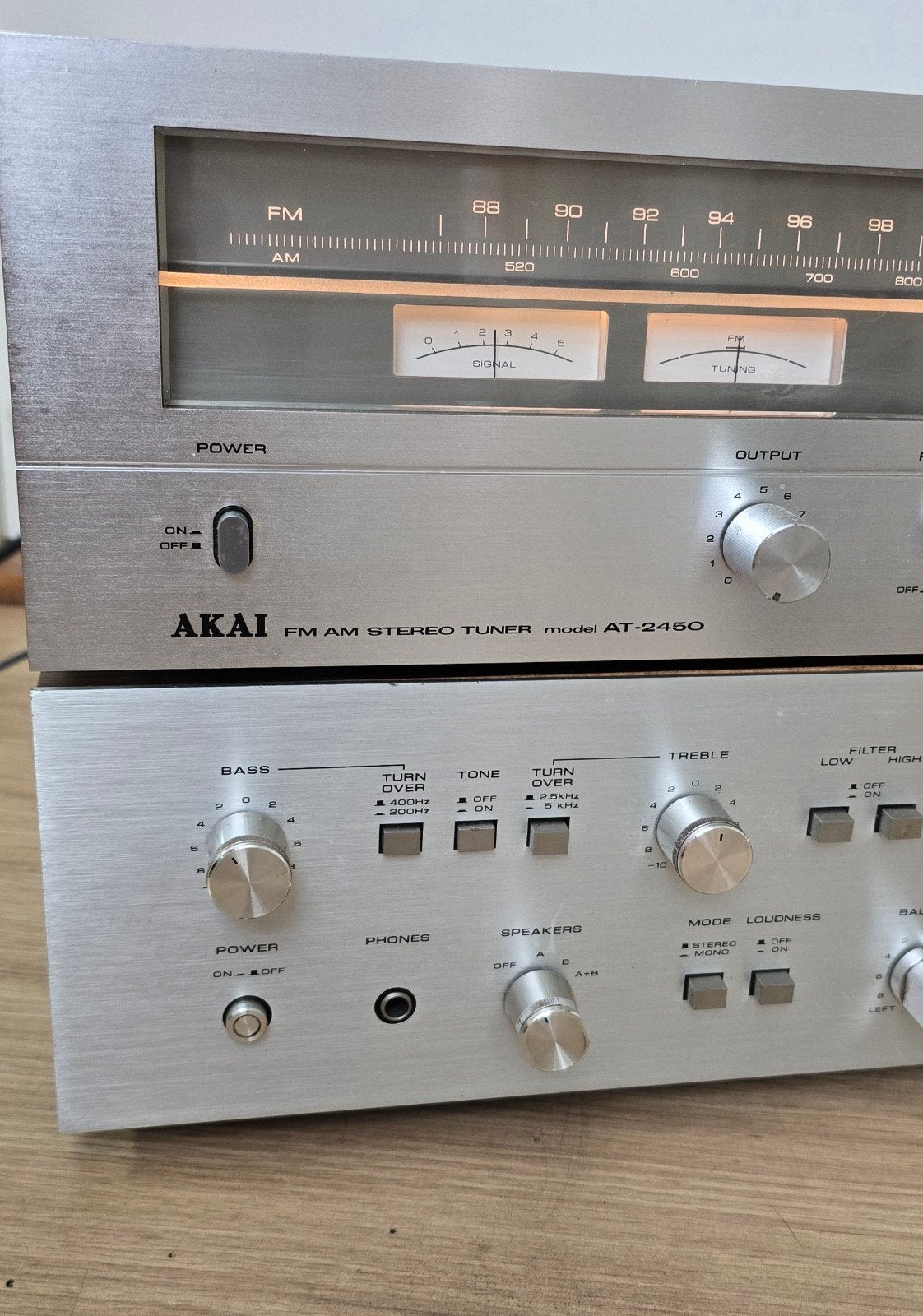 Akai AM-2400 Versterker & AT-2450 Tuner Set - Vintage Hifi, Overige merken, Gebruikt, Ophalen of Verzenden, 60 tot 120 watt