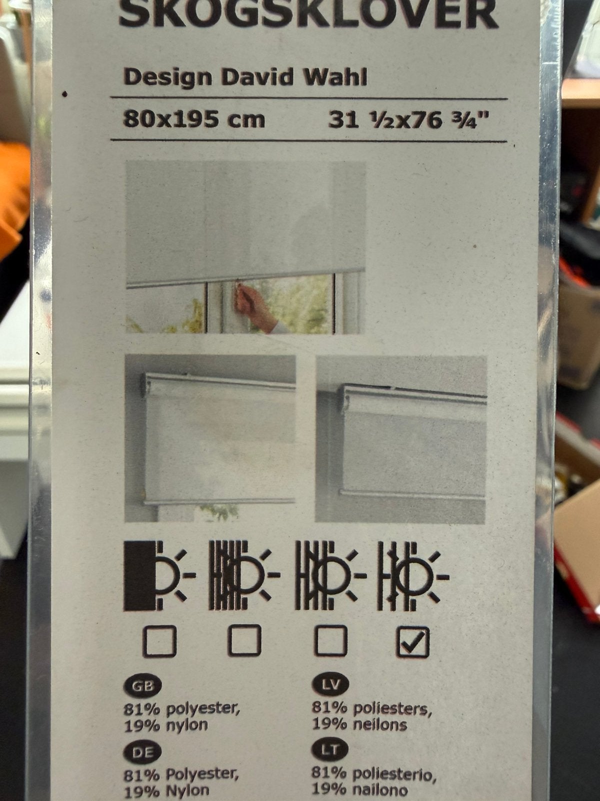3x IKEA SKOGSKLÖVER rolgordijn 80x195 cm, Wit, Ophalen of Verzenden, Zo goed als nieuw, Rolgordijn