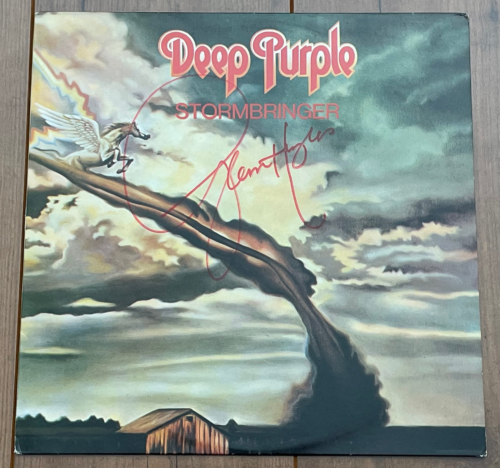 Deep Purple - Stormbringer lp / Brazil '87, signed by Hughes, Gebruikt, Ophalen of Verzenden, 1970 - 1979, 12 inch