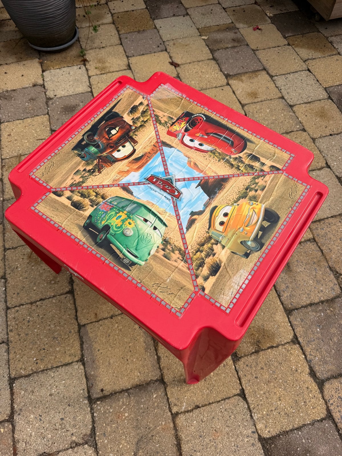 Cars plastic speeltafel voor kinderen, Ophalen, Gebruikt