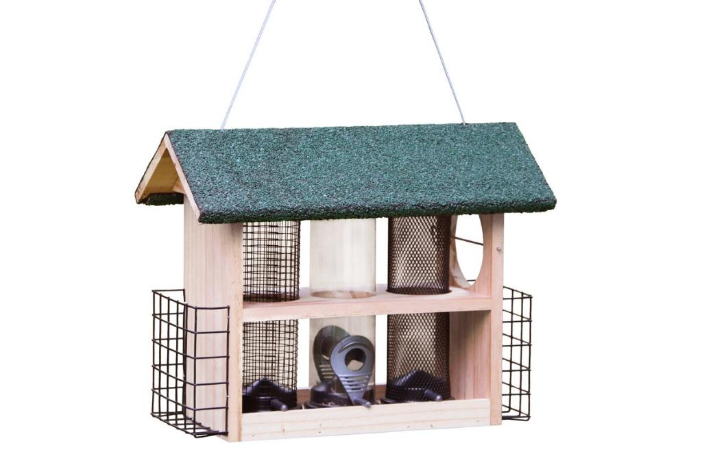 Multi Voederstation Zwart/Asfalt Dak Hailey, Ophalen of Verzenden, Nieuw, Hout, Volière