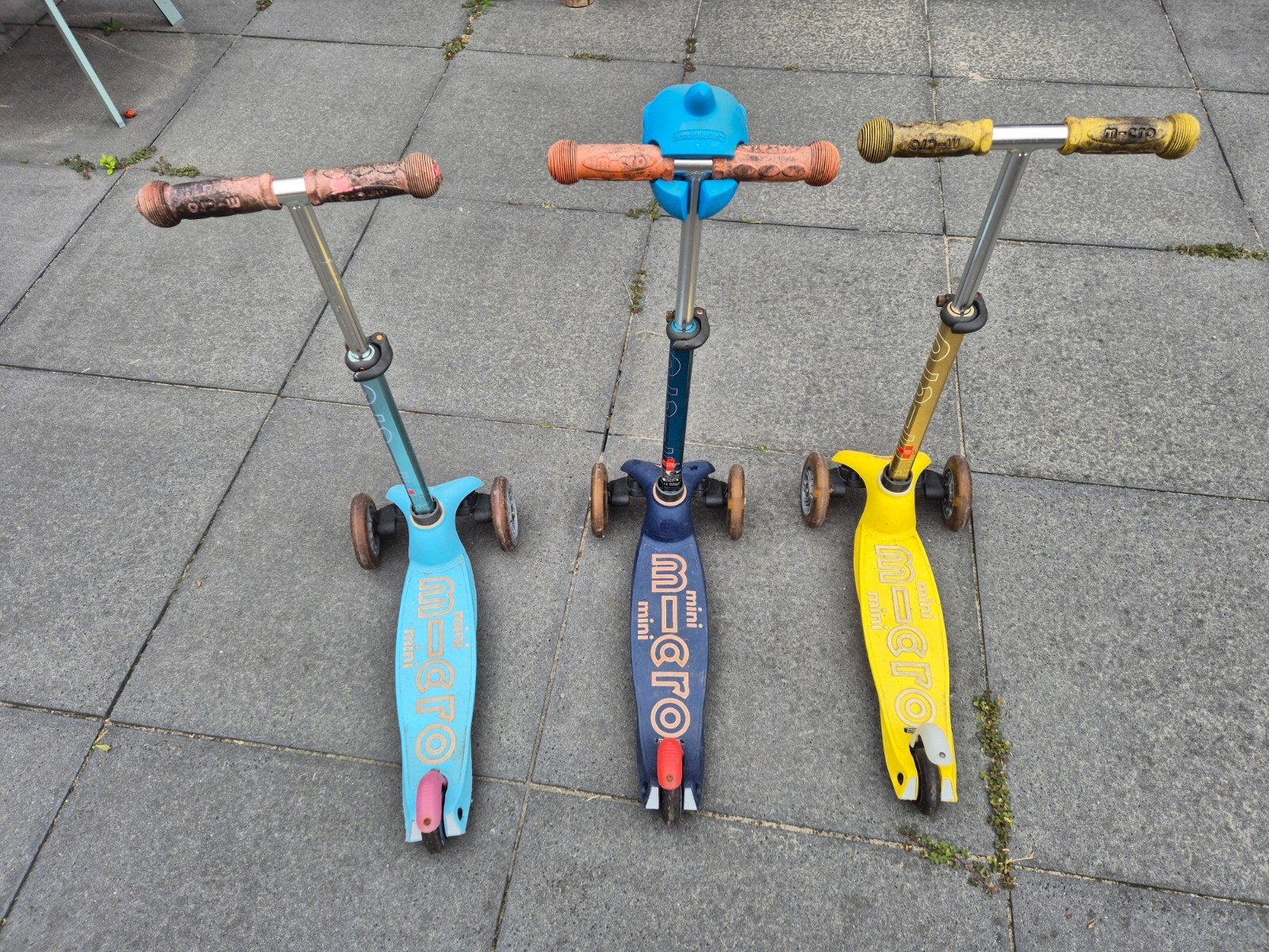 Set van 3 Micro Mini steps - Geel, Blauw, Lichtblauw, Ophalen, Gebruikt, Gewone step, Micro