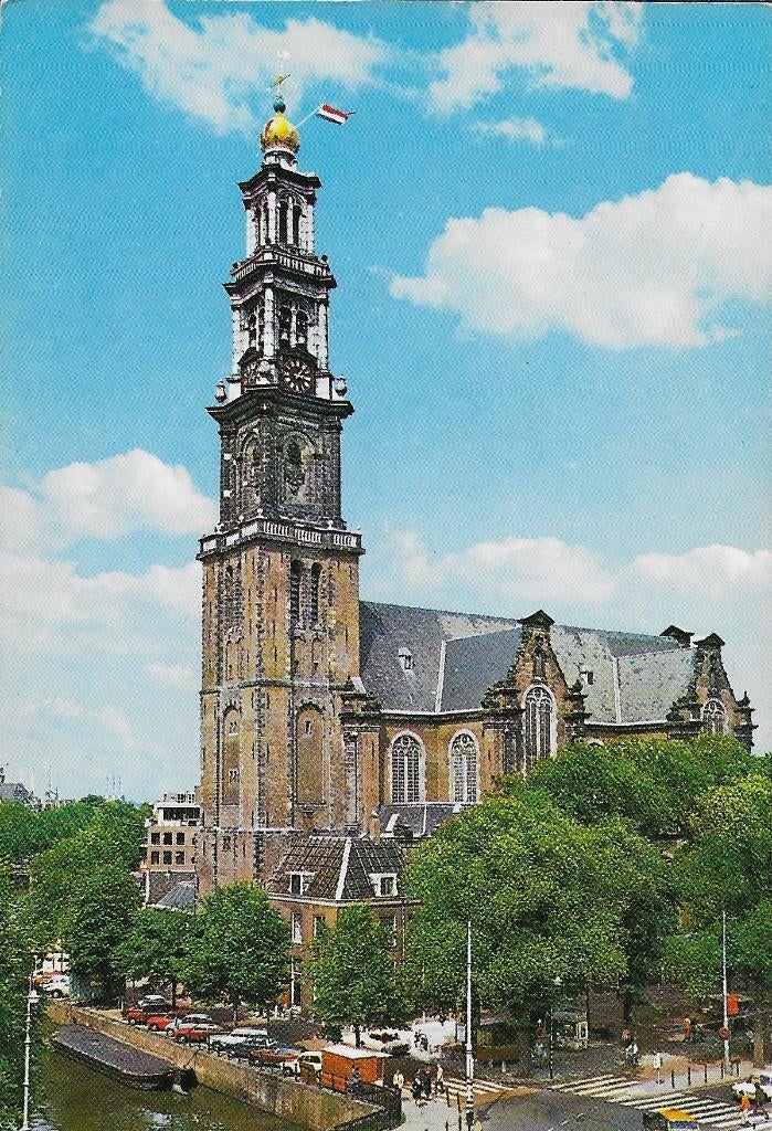 Kr3026 Ongelopen ansichtkaart westertoren amsterdam, Ophalen of Verzenden, 1980 tot heden, Ongelopen, Noord-Holland