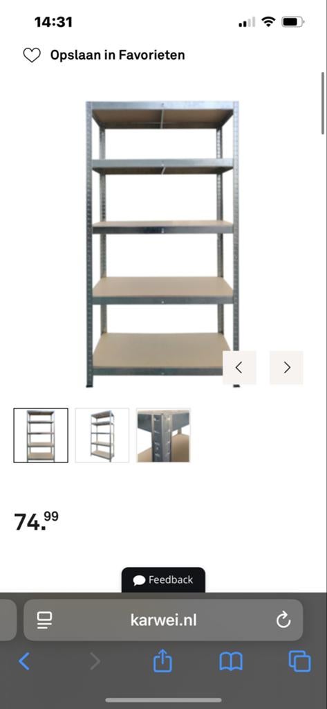 Nieuwe zware verzinkte stellingkast (Karwei), Ophalen of Verzenden, Zo goed als nieuw