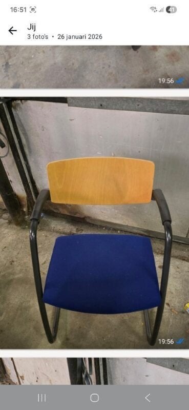 Stoel, Ophalen, Blauw, Zo goed als nieuw, Stof