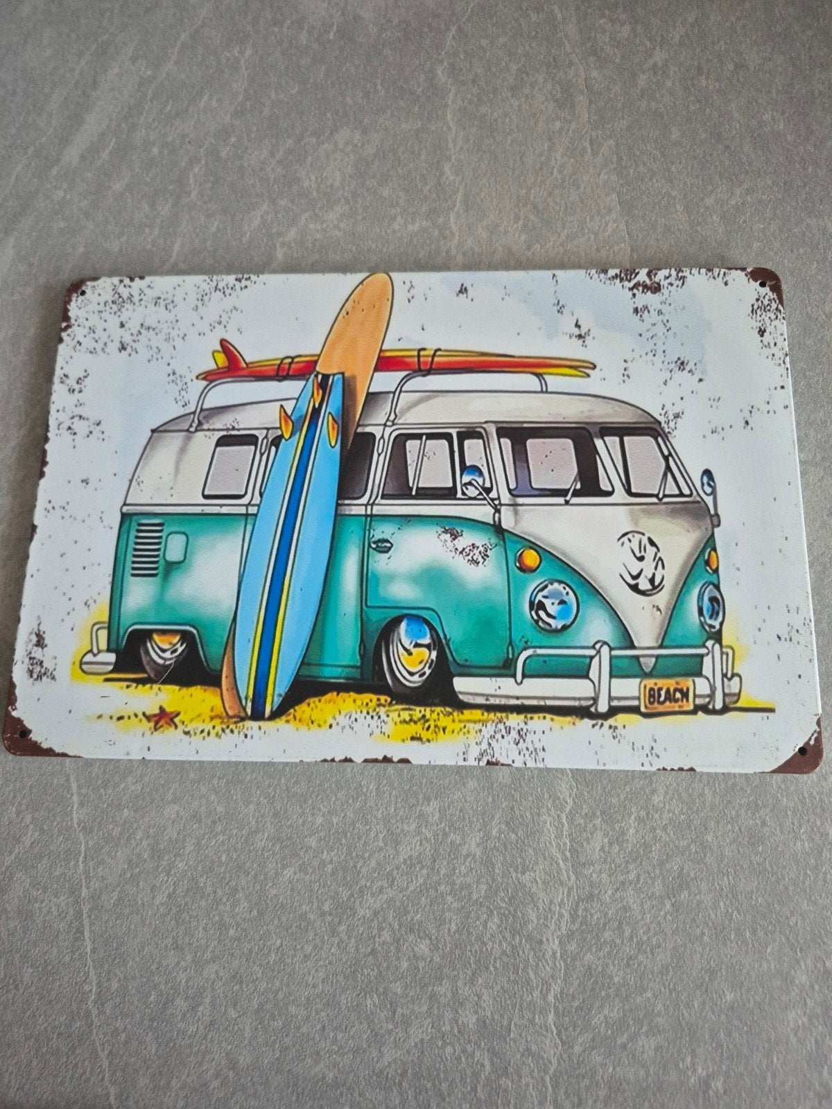 Vintage Reclamebord Volkswagen Bus Surf, Ophalen of Verzenden, Nieuw, Reclamebord