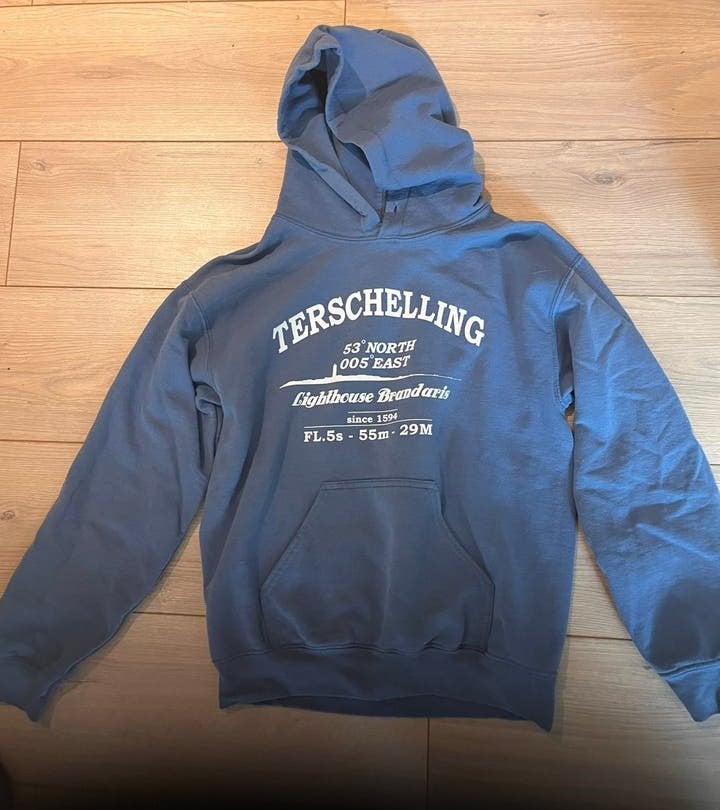 Blauwe TERSCHELLING Lighthouse Brandaris hoodie, Ophalen of Verzenden, Gedragen, Blauw
