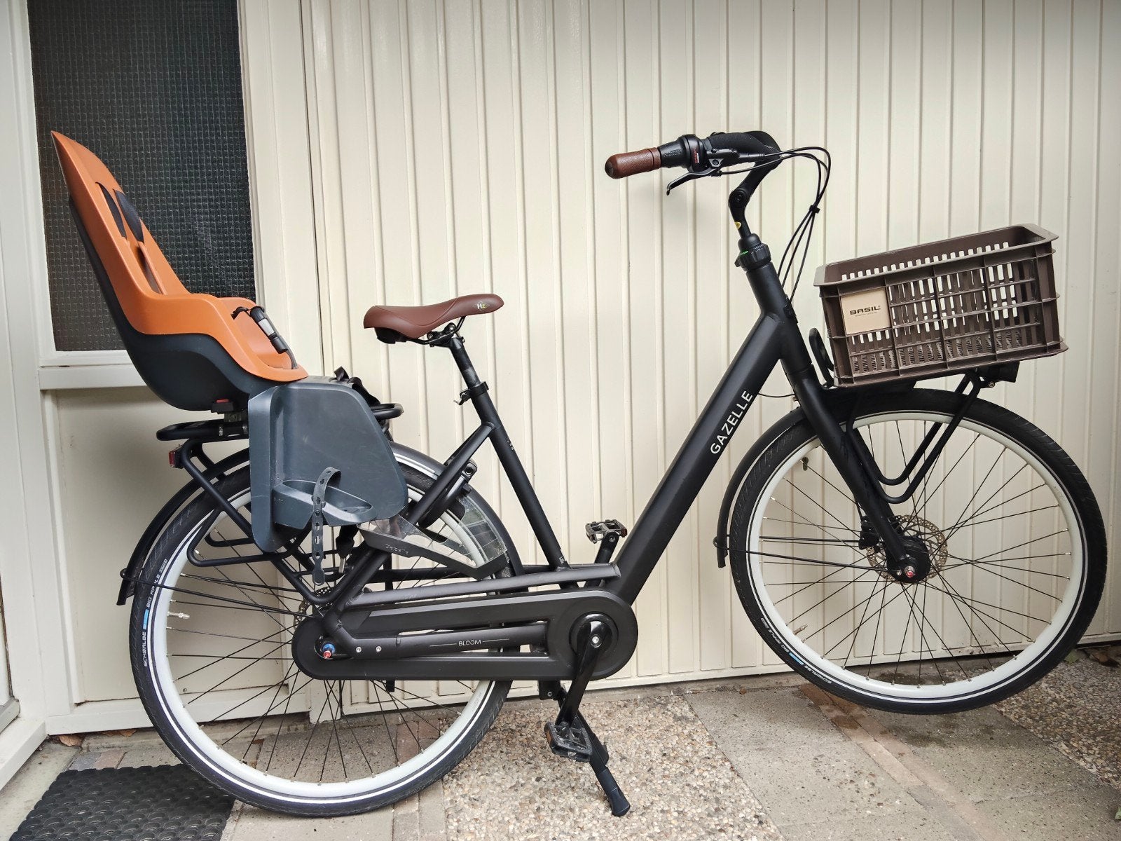 GAZELLE Bloom, maat 53, kleur black mat, Ophalen, Mandje, 53 tot 56 cm, Zo goed als nieuw
