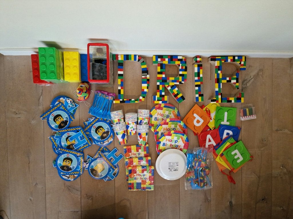 kinderverjaardag LEGO thema, Ophalen of Verzenden, Nieuw, Versiering, Verjaardag