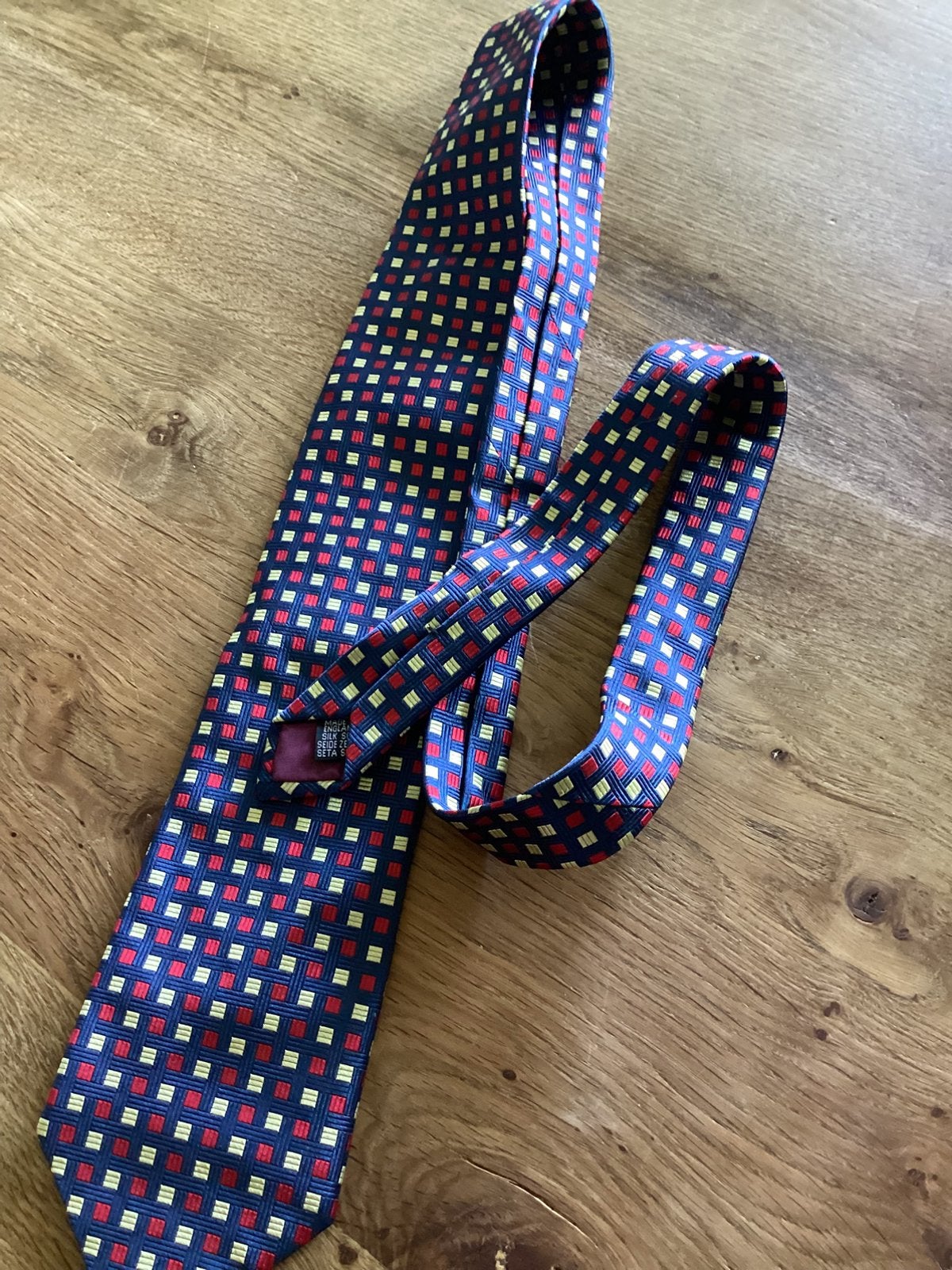 Stropdas, Verzenden, Gedragen, Blauw, Met patroon