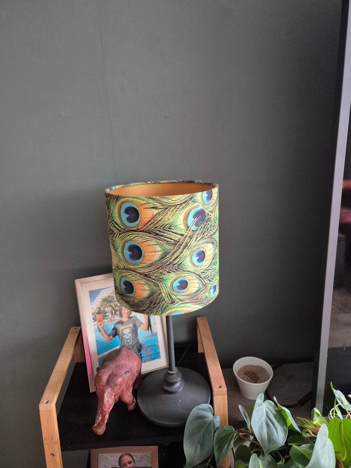 4 lampenkappen met pauw print, Ophalen, Rond