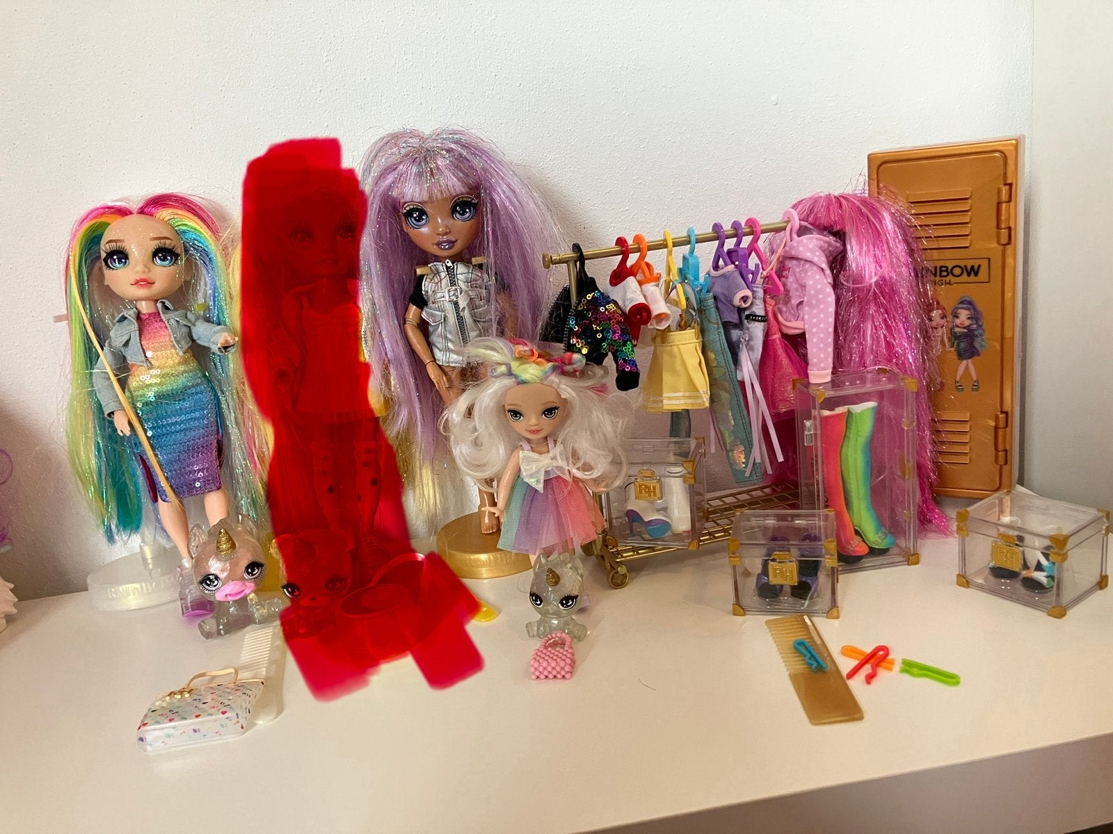 Grote set Rainbow High poppen en accessoires, Ophalen of Verzenden, Gebruikt, Overige typen