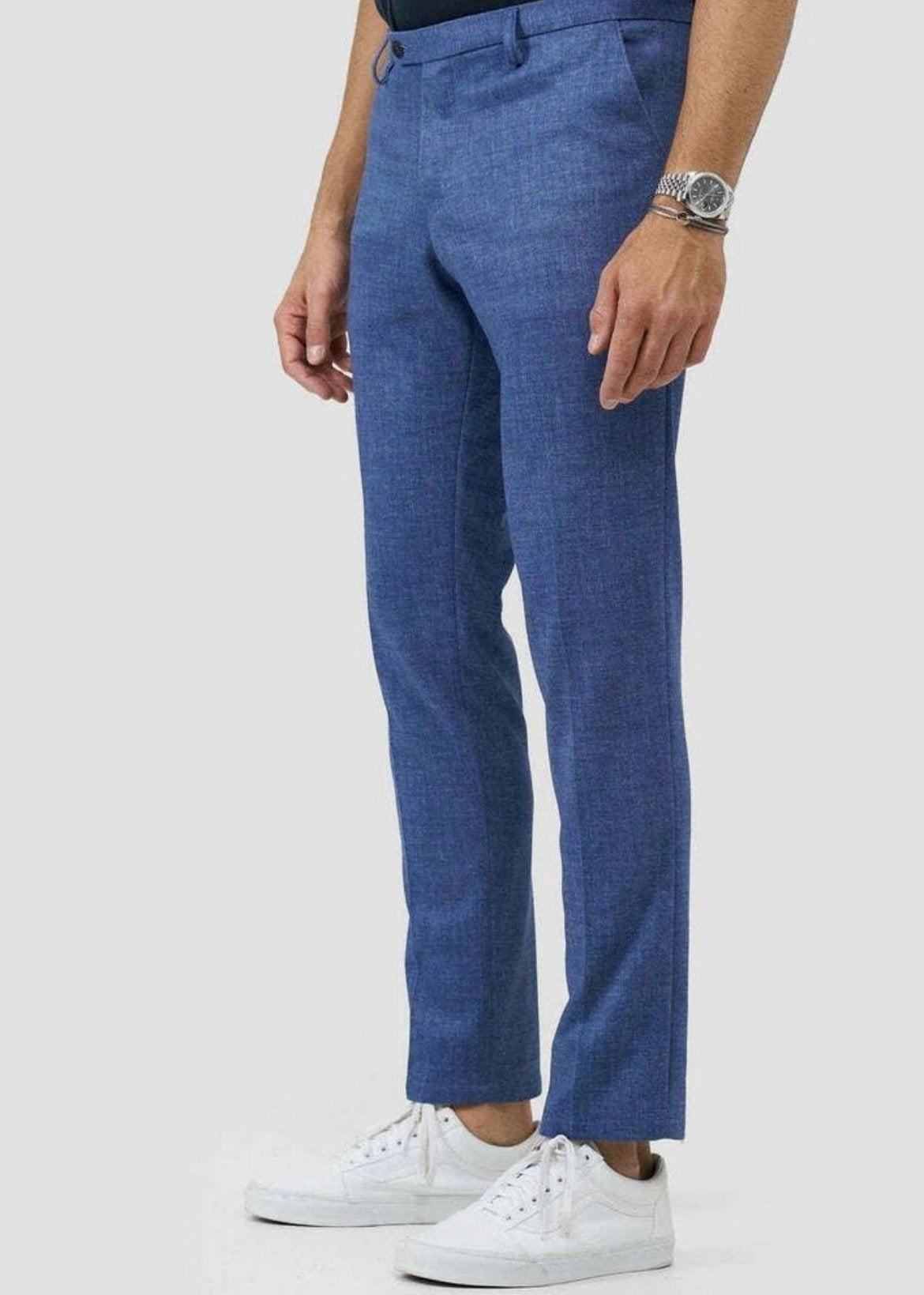 Heren pantalon blauw, Ophalen of Verzenden, Zo goed als nieuw, Maat 52/54 (L), Blauw